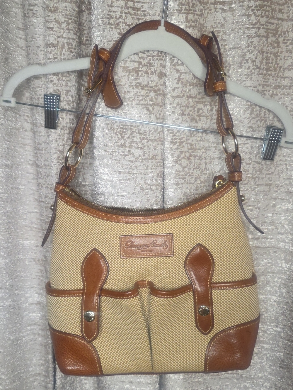Vintage Dooney & Bourke Small Hobo Brown Tan Shoulder Bag